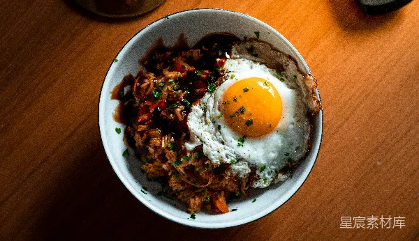 高清摄影 煎蛋与炒饭