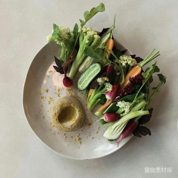 高清摄影 创意蔬菜沙拉配特色酱