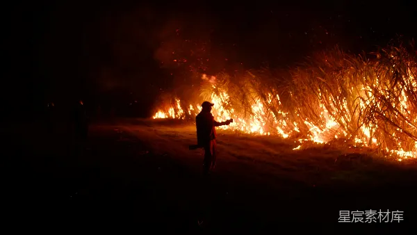 高清摄影 夜幕下的火海