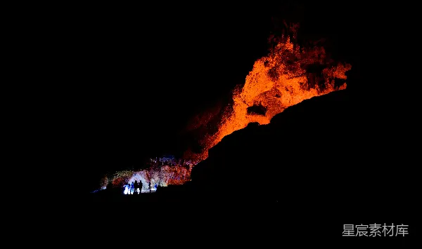 高清摄影 火山爆发的夜景
