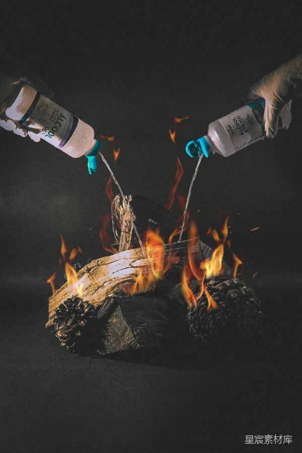高清摄影 酒精灭火实验