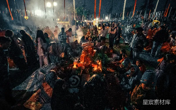 高清摄影 夜晚的宗教仪式