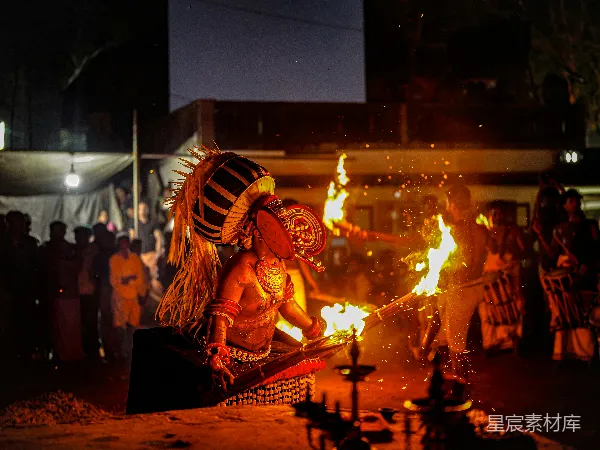 高清摄影 传统火舞表演