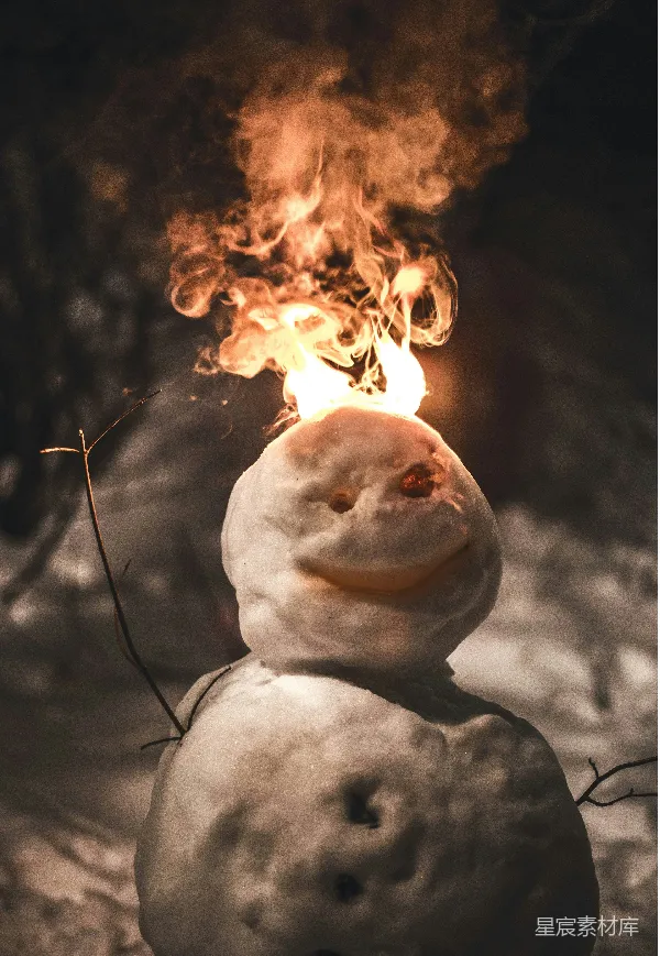 高清摄影 燃烧的雪人