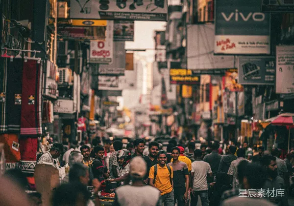 高清摄影 繁忙的市场街道
