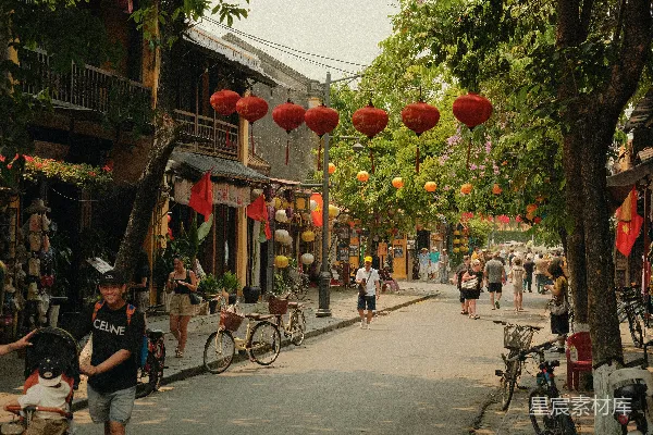 高清摄影 越南会安古城的宁静街道