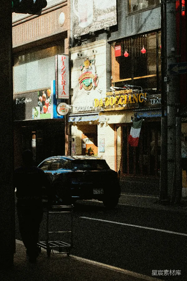 高清摄影 城市角落的披萨店