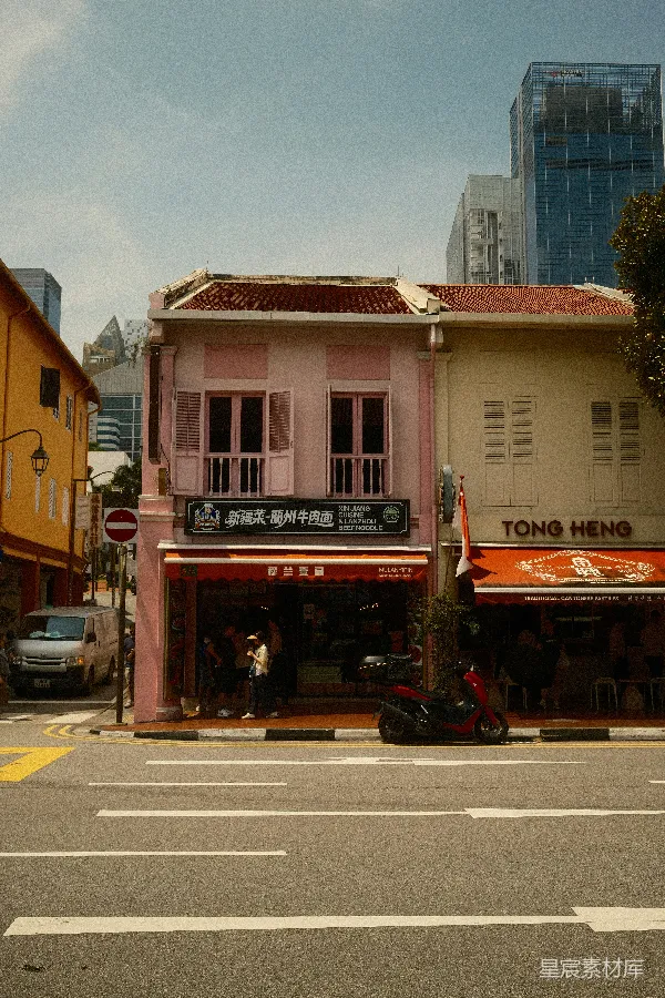 高清摄影 新加坡街头的中餐馆