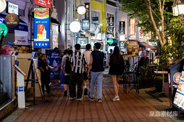高清摄影 新加坡唐人街夜景