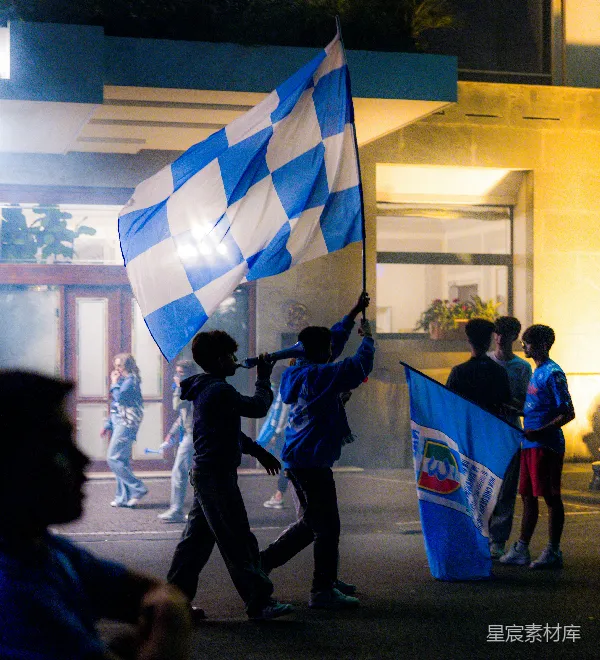 高清摄影 夜晚的旗帜庆典