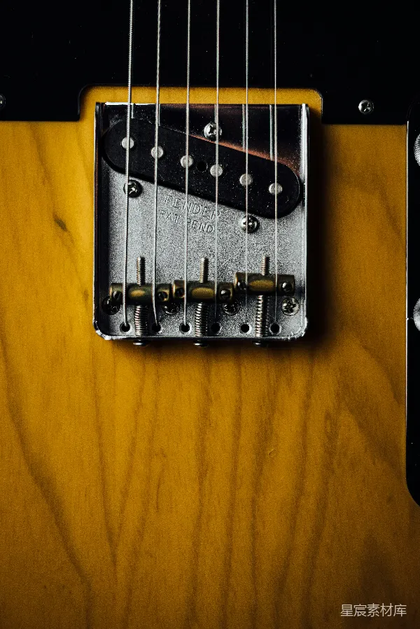 高清摄影 Fender电吉他琴桥特写