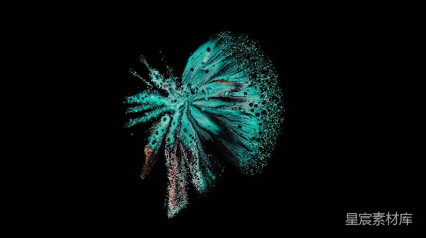 高清摄影 抽象流体艺术：青色爆炸