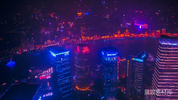 高清摄影 夜幕下的城市灯火辉煌