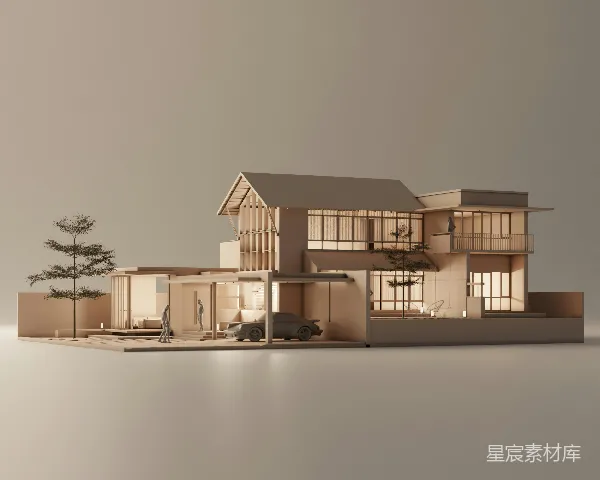 高清摄影 现代简约风格的房屋模型