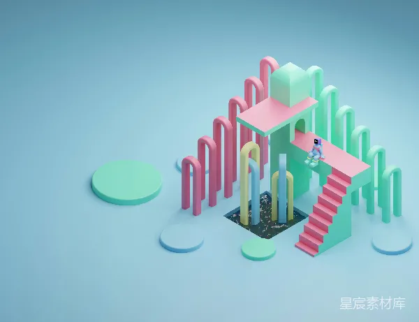 高清摄影 多彩几何建筑