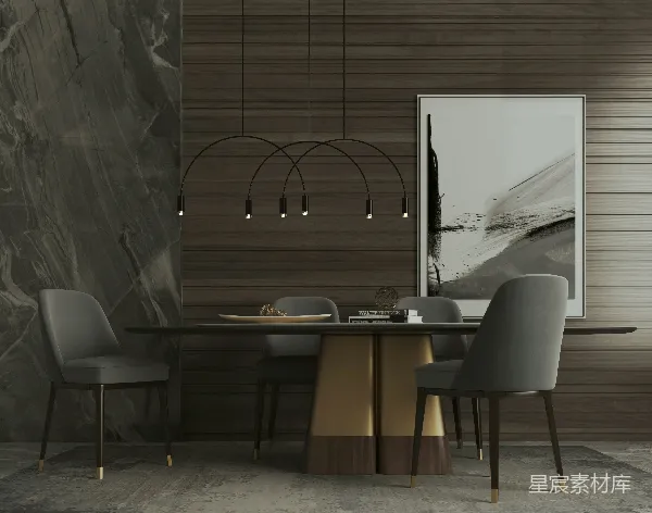 高清摄影 现代简约餐桌椅设计