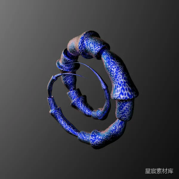 高清摄影 蓝色波纹管状结构
