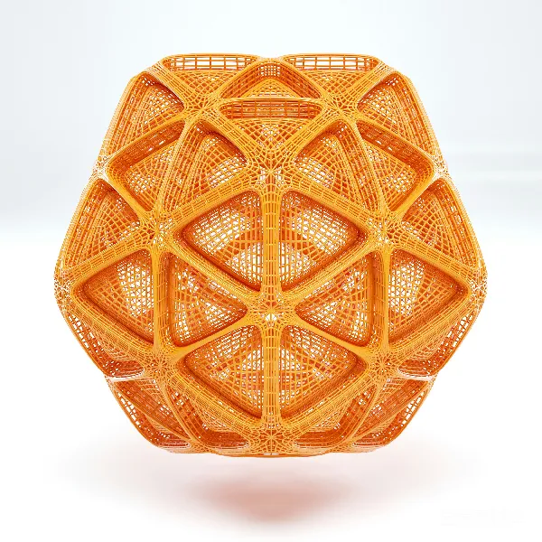 高清摄影 3D打印的几何网格结构