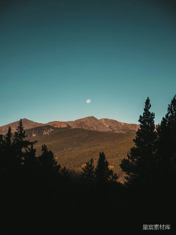 高清摄影 静谧的山月夜