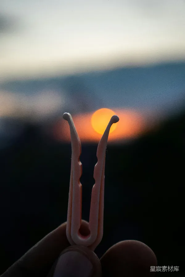 高清摄影 夕阳下的小钩子