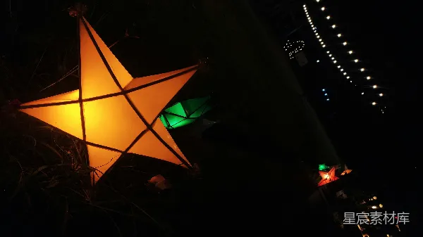 高清摄影 夜晚的星星灯饰