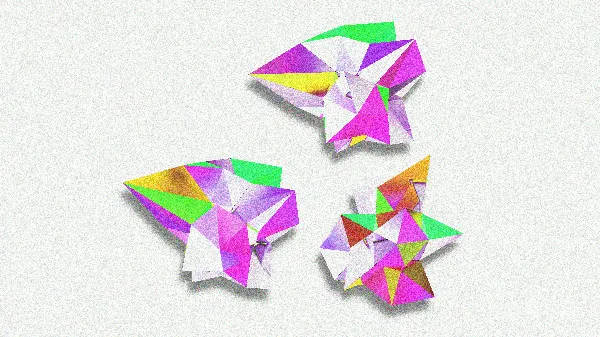 高清摄影 彩色几何折纸艺术