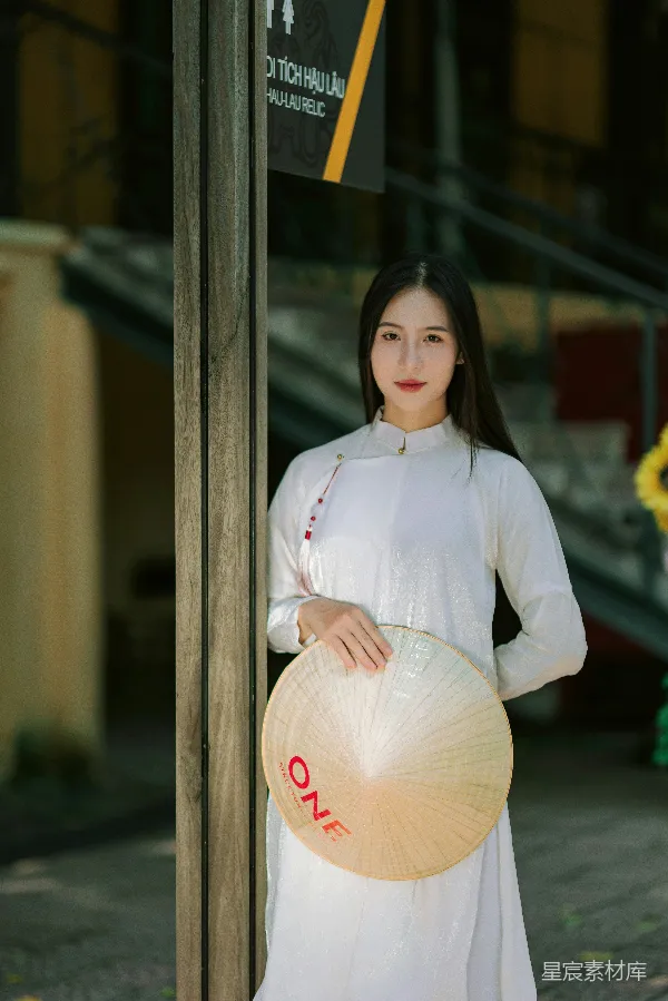 高清摄影 越南传统服饰与帽子