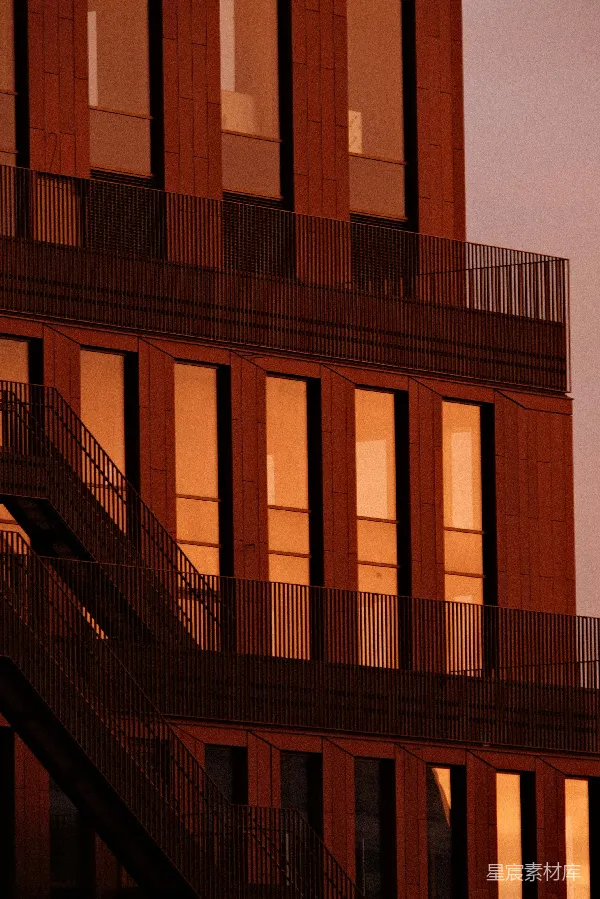 高清摄影 夕阳下的建筑细节