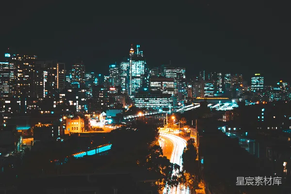 高清摄影 夜幕下的城市霓虹