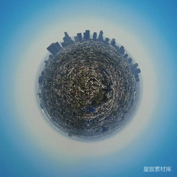 高清摄影 360°全景城市景观