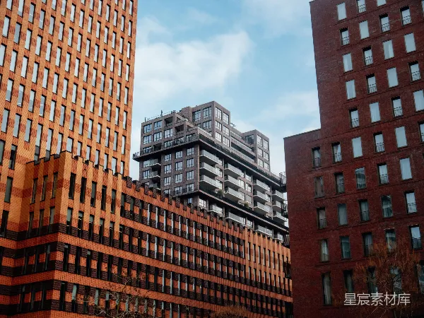 高清摄影 现代都市中的砖砌建筑
