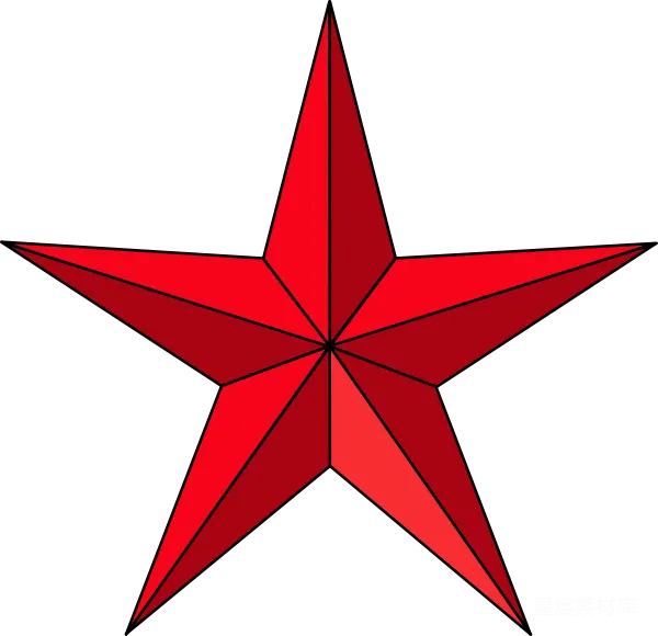 元素素材 红色多边形星星图案