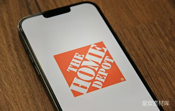 高清摄影 带有Home Depot标志的手机