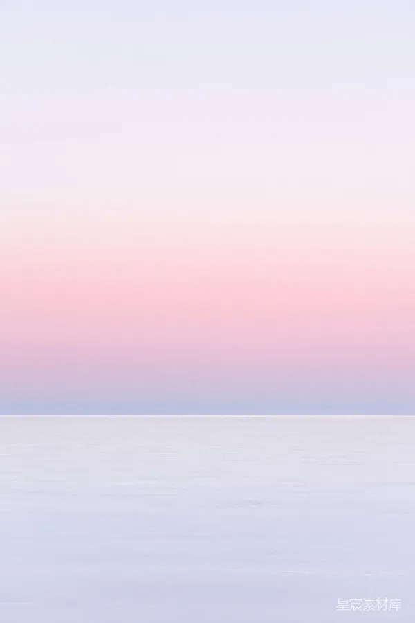 高清摄影 海边上的白粉色天空