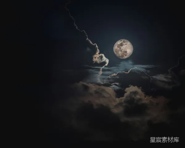 高清摄影 月亮和云朵