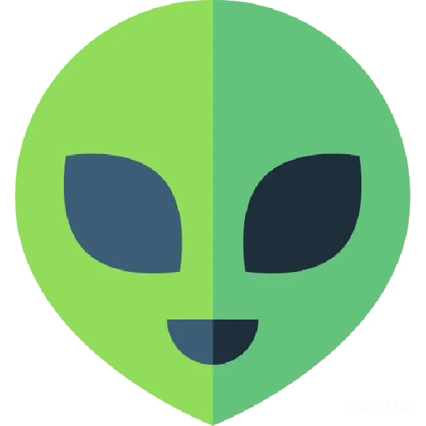 元素素材 卡通外星人脸