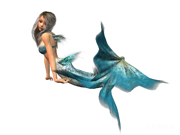 元素素材 神秘的海妖：蓝色的美人鱼