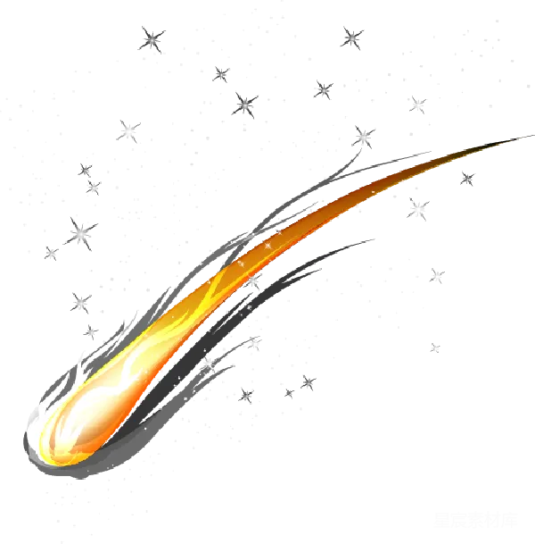 元素素材 流星划过星空