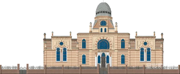 元素素材 古典建筑的侧视图
