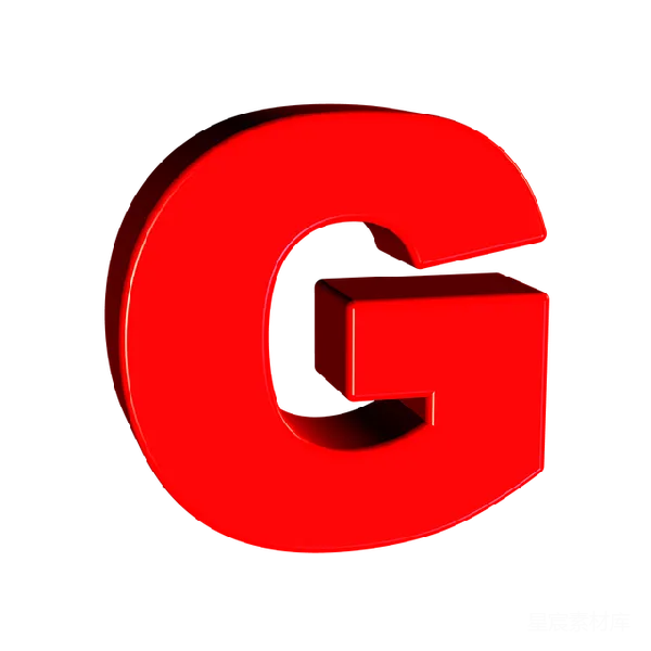 元素素材 红色立体字母G