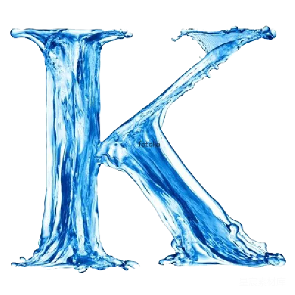 元素素材 流动的蓝色字母K