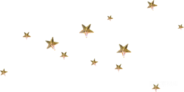 元素素材 璀璨星空中的金色星星