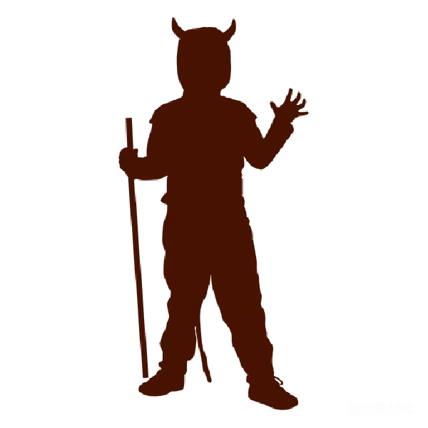 元素素材 小恶魔剪影