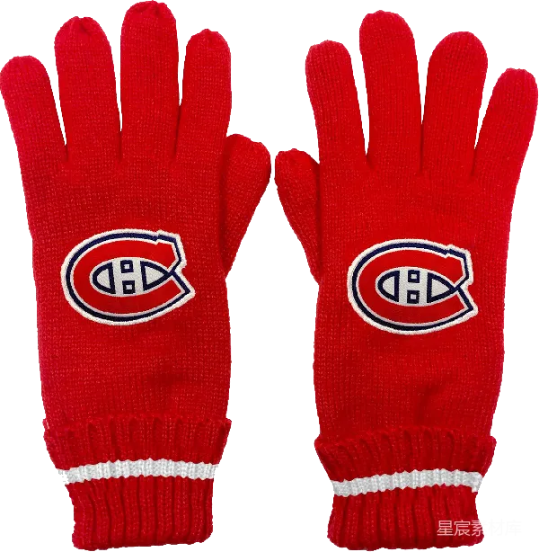 元素素材 蒙特利尔 Canadiens 红色针织手套
