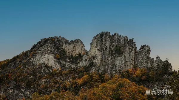 高清摄影 有树的山岭