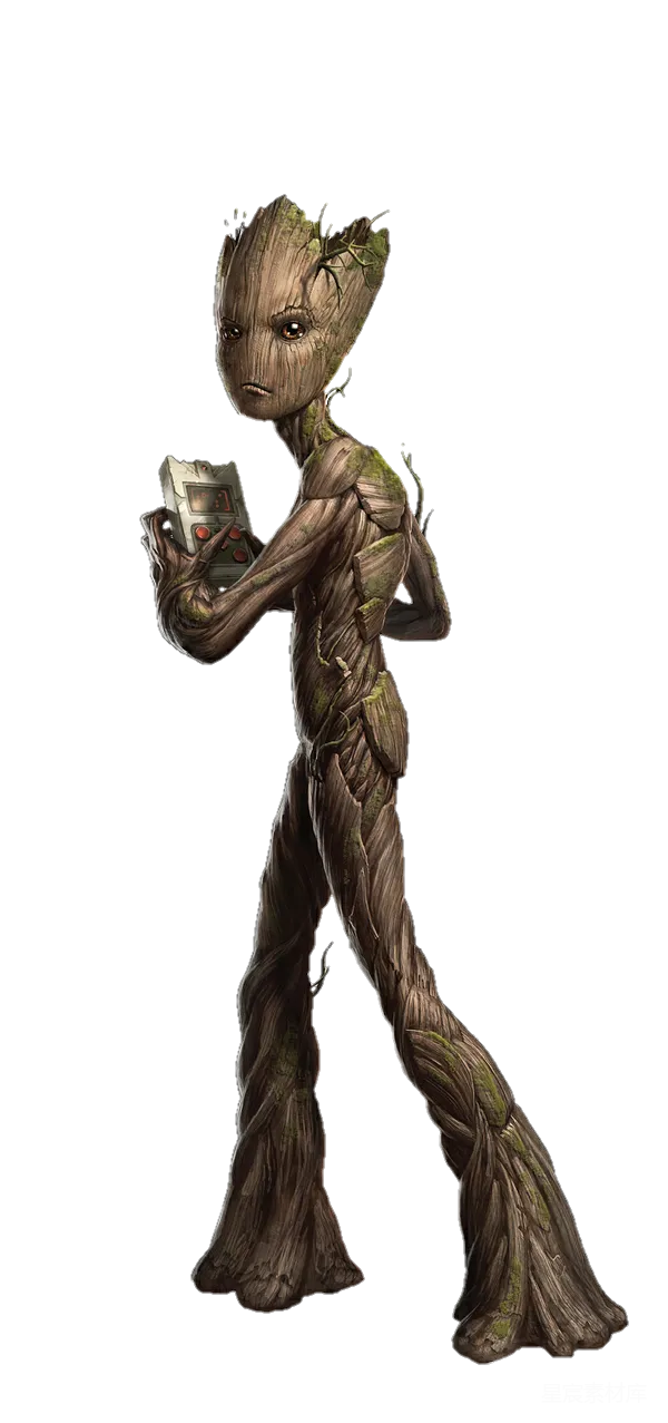 元素素材 树人角色手持设备插画