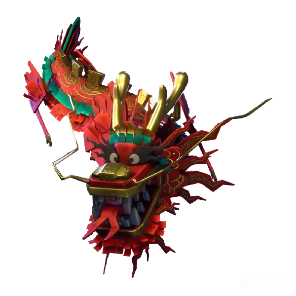 元素素材 龙面具3D渲染