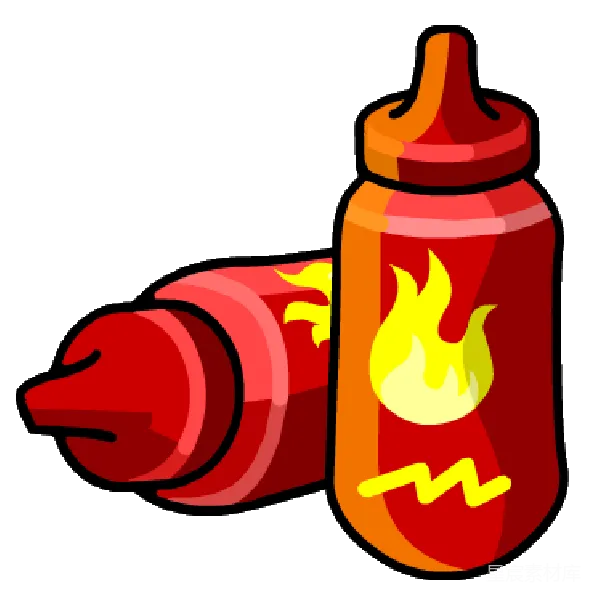 元素素材 辣酱和狗头的卡通插画
