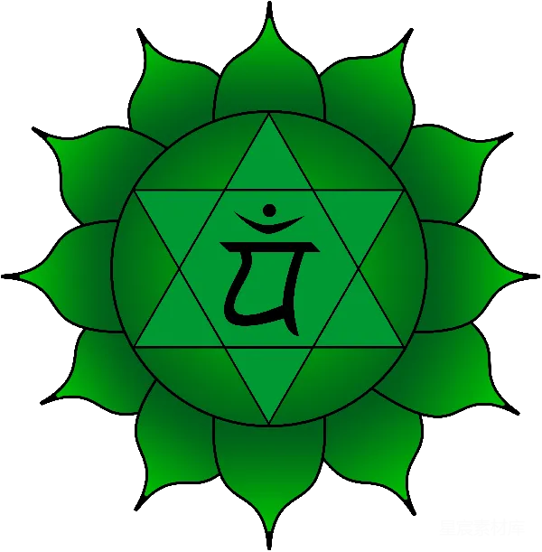 元素素材 绿色莲花形的灵性符号