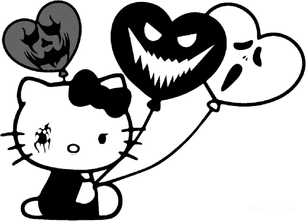元素素材 万圣节主题的Hello Kitty